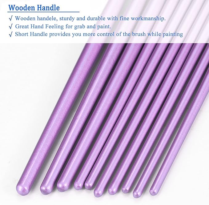 BOSOBO Paint Brushes Set, 2 Pack 20 Pcs Round Pointed Tip Paintbrushes Nylon - Image 5