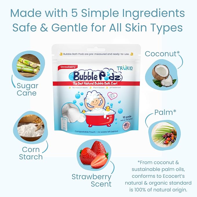 TruKid Bubble Podz Bubble Bath for Kids, & Babies, Tear Free Gentle & - Image 6
