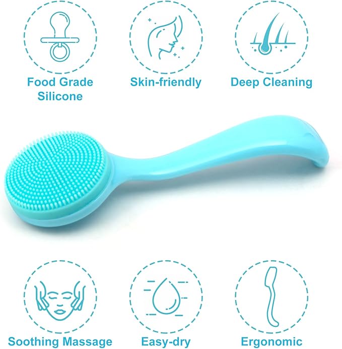 HINZIC Silicone Manual Facial Cleansing Brush, Skin Friendly Waterproof Face - Image 7