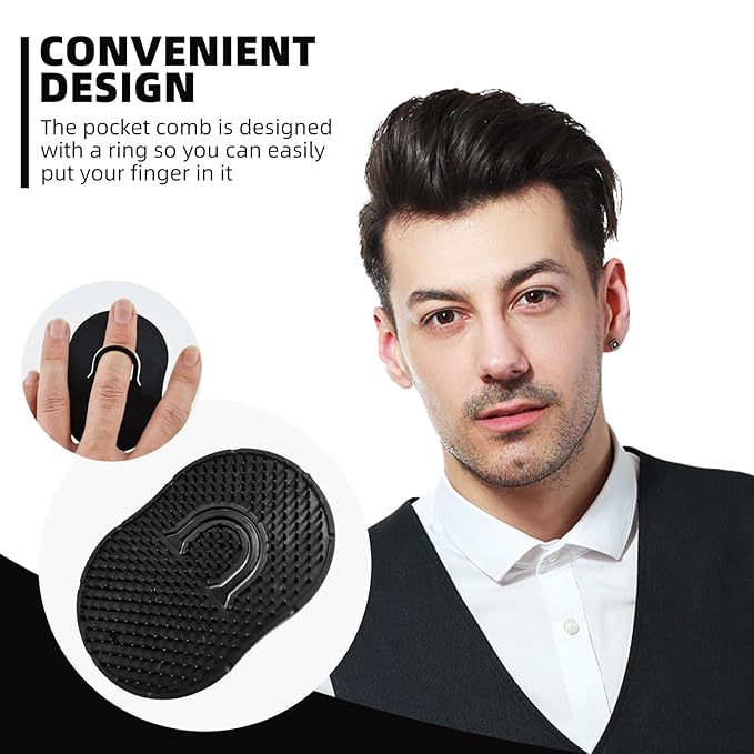 Soft 'N Style 2 Packs Pocket Palm Combs, Shampoo Comb, Massager Hair Brush Comb - Image 5