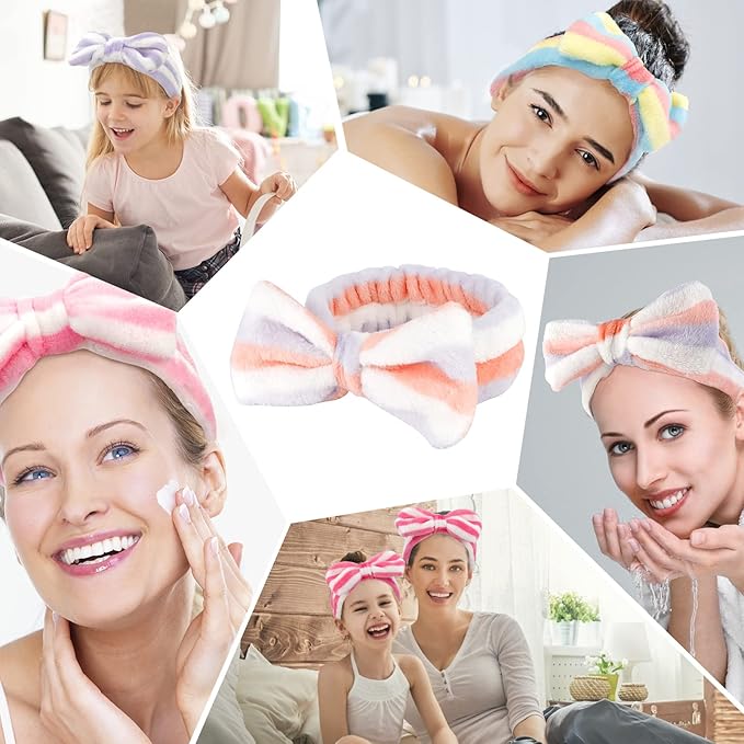 Casoty 6 Pcs Hairband, Soft Coral Fleece Makeup Headband, One Size Fits All - Image 3