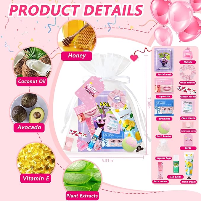 224 Pcs Spa Party Favors for Women, Include Facial Mask, Face Cream, Hand Creams - Image 3