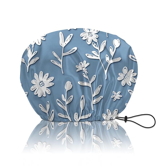 Shower Cap Reusable Double Layer Adjustable Elastic Waterproof EVA Hair Bath by BHAHB