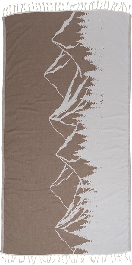 InfuseZen Turkish Towel with Mountain Landscape – 100% Organic Turkish Cotton by InfuseZen