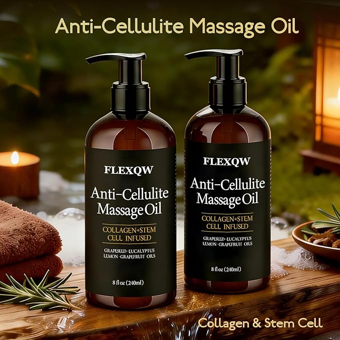 Anti Cellulite Massage Oil, Lymphatic Drainage Body Oil, Collagen Oil - Image 3