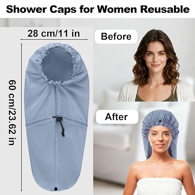 ELEBOX Extra Large Shower Cap for Braids/Curly Hair/Dreadlock | Reusable - Image 5