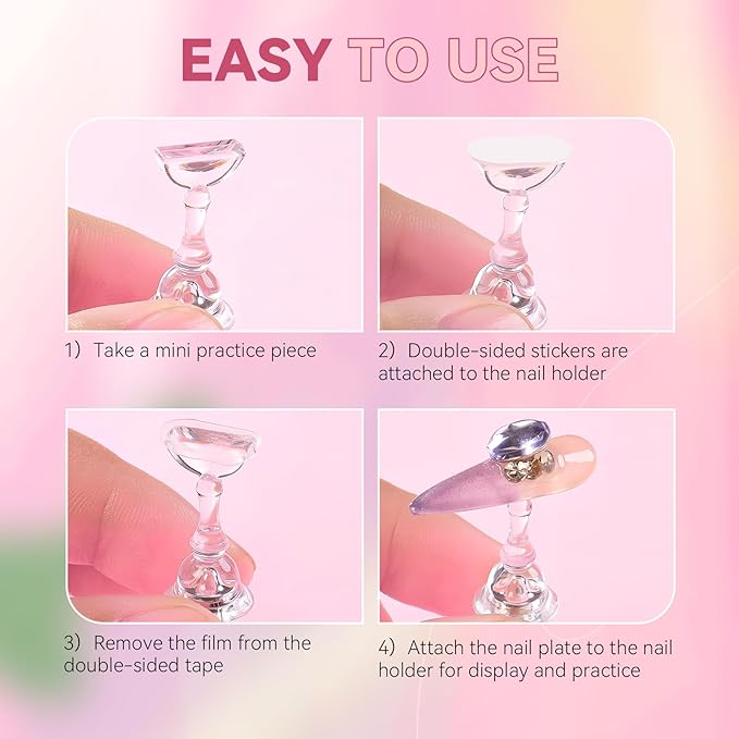 Nail Stand for Press On Nails Art Display Practice 2 Sets, 1 Heart Shaped - Image 8