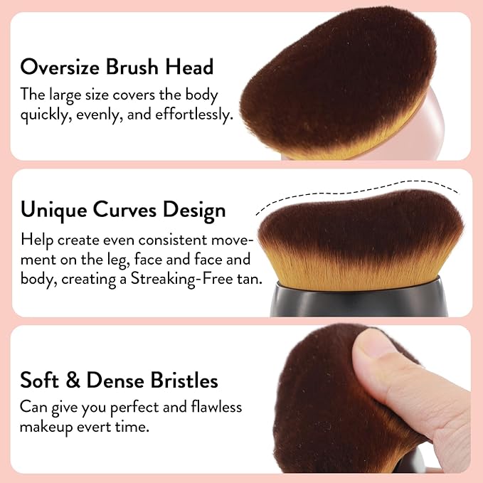 Oversize Body Blending Brush for Self Tanner, Full Body Makeup & Contour - Image 6