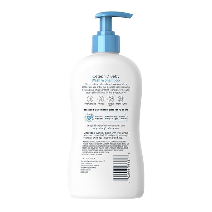 Cetaphil Baby Wash & Shampoo, 13.5oz Pack of 2, Hypoallergenic, Gentle Enough - Image 8