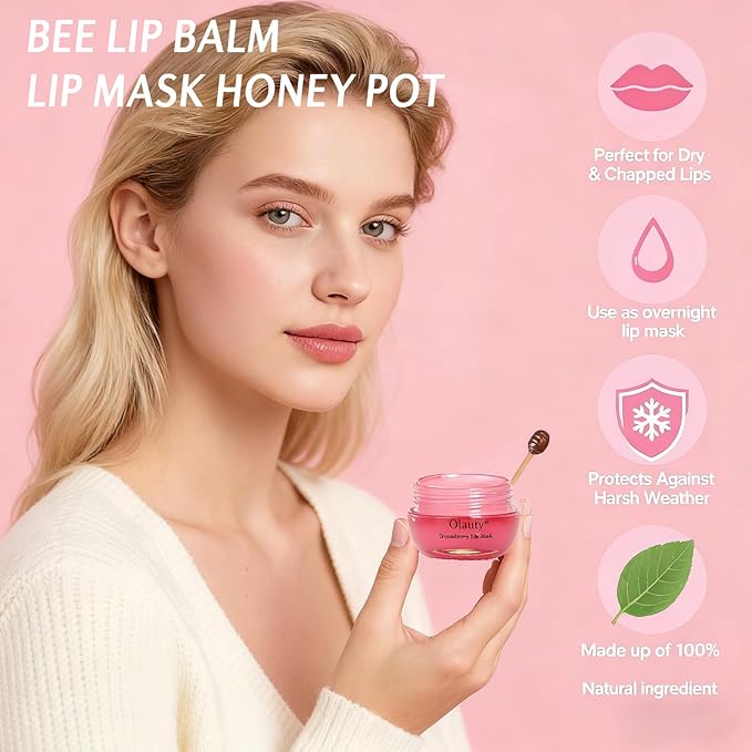 10 PCS Bee Lip Balm Lip Mask Honey Pot, Mothers Day Gifts, Teacher Appreciation - Image 4