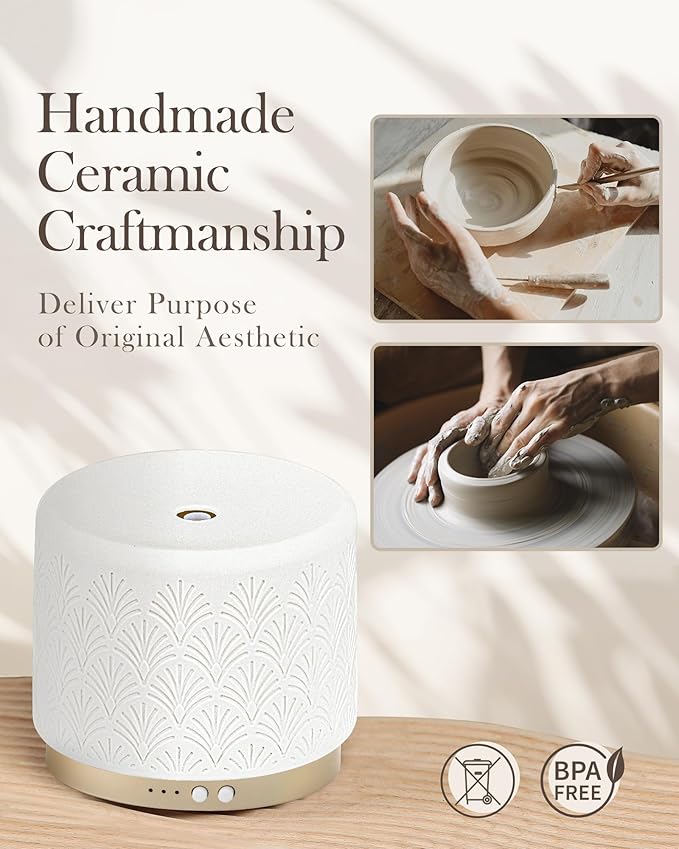 Essential Oil Diffuser - 280ml Ceramic Diffuser - Image 3