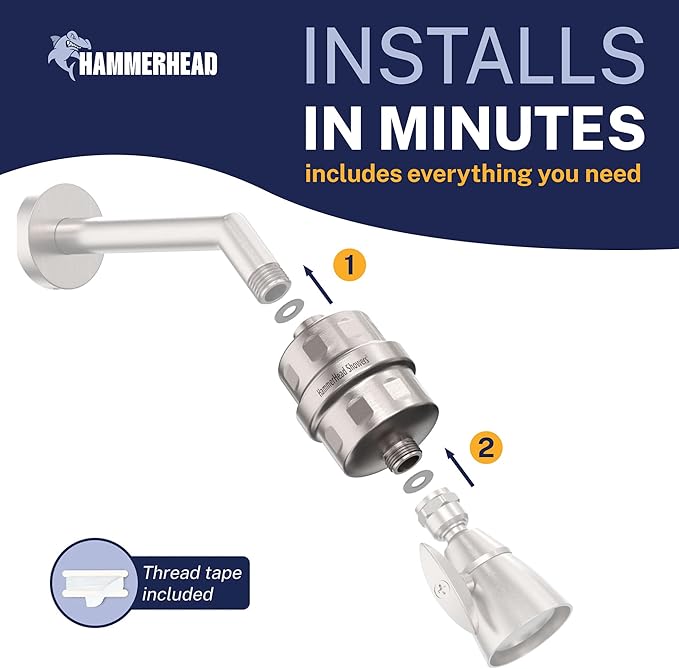 HammerHead Showers® Solid Metal Shower Head Filter – KDF 55 Shower Filter - Image 7