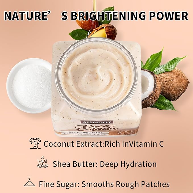 Coconut Body Scrub &Avocado Face & Body ScrubMoisturizing and Exfoliating Body - Image 5