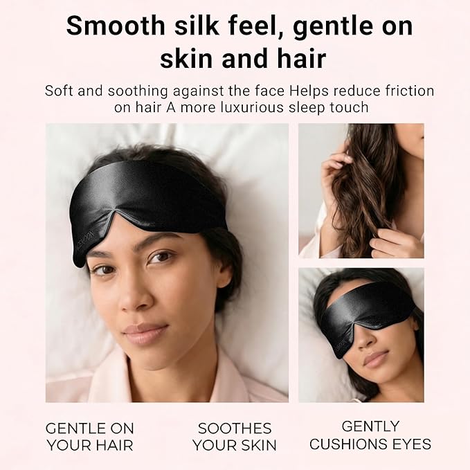 Silk Sleep Mask for Side Sleepers, Face-Hugging Padded Eye Cover, Eye Mask for - Image 6