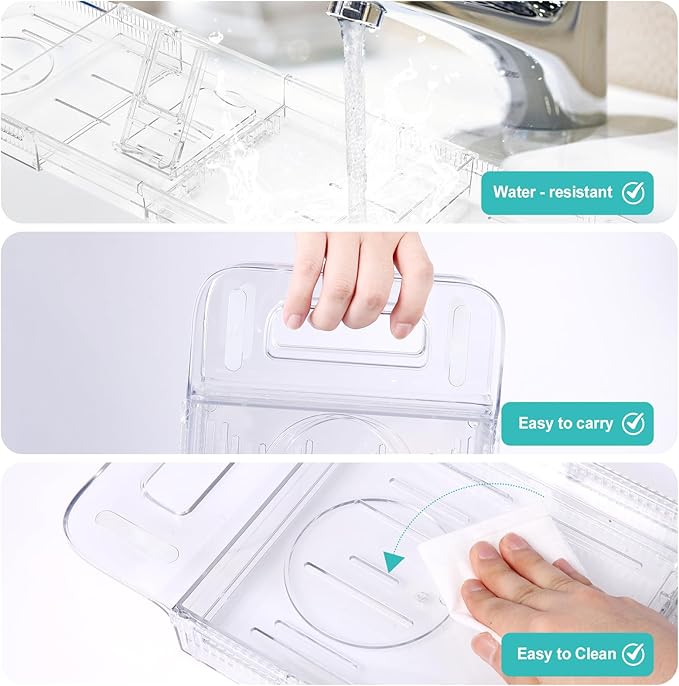 Expandable Bathtub Tray Caddy, Foldable Bath Table Trays, Bathtub & Bathroom - Image 7