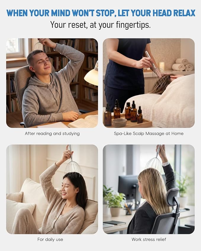Winyoung Head Massager Scalp Stress Relief, Rechargable Electric Scalp Massager - Image 7