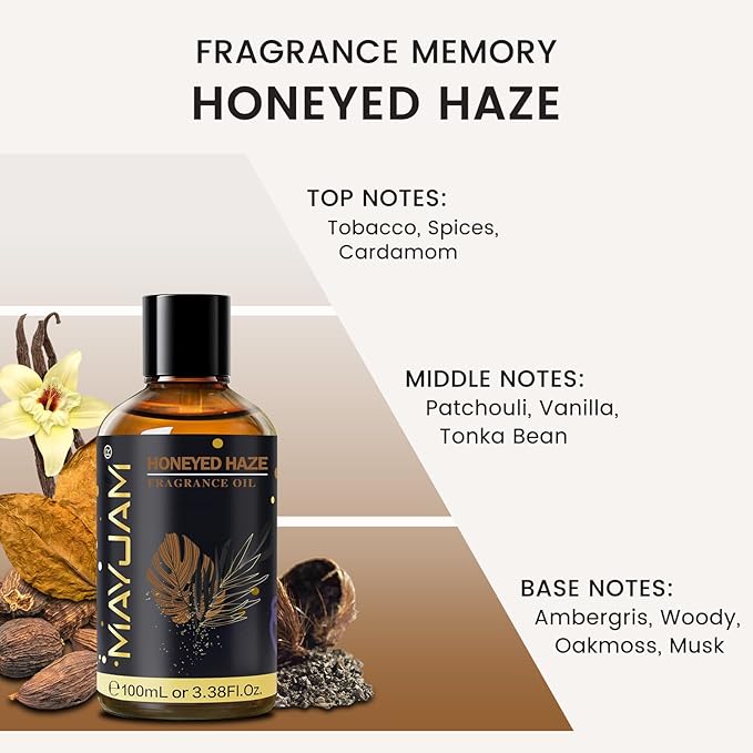 Honeyed Haze Fragrance Oil Essential Oil, MAYJAM 3.38FL.OZ Honeyed Haze Oil - Image 4