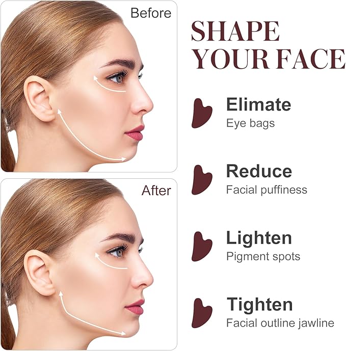 Gua Sha Facial Tools Guasha Tool Gua Sha Jade Stone - Image 3