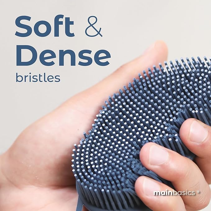 MainBasics Silicone Body Scrubber Dual-Sided Shower Loofah and Massaging Nodes - Image 3