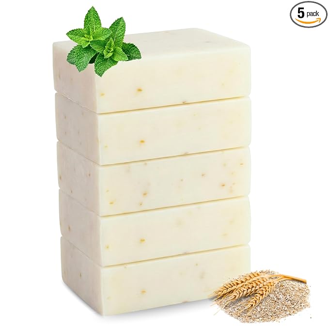 SSA Spearmint & Bran Scented Natural Soap Bars, 3.5oz Moisturizing Triple by SimpleScentsAustralia