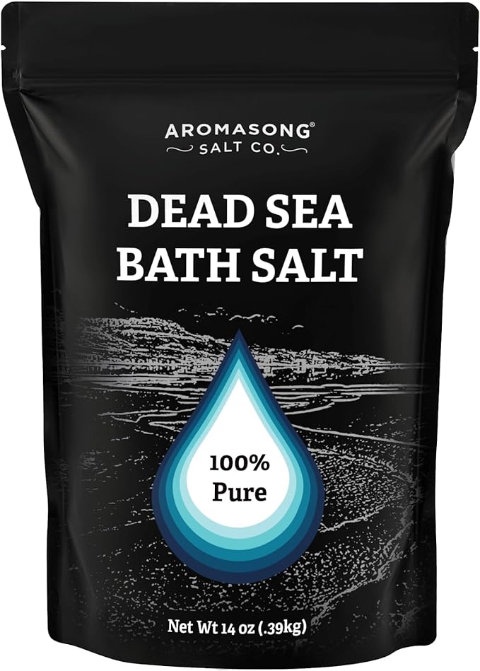 Aromasong Dead Sea Salt Bath Soak 14 OZ Pack – 100% Natural Dead Sea Salts by Aromasong