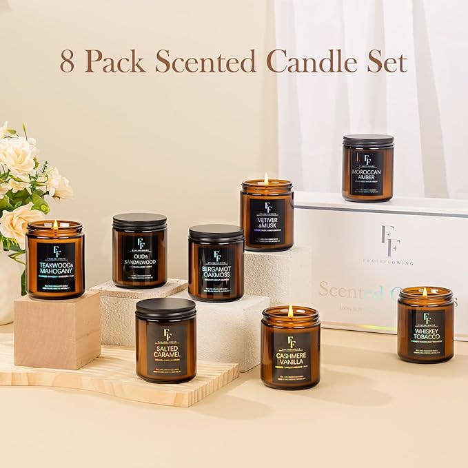 Whiskey Tobacco Scented Candle for Home Soy Wax Candle, Aromatherapy Candle Gift - Image 6
