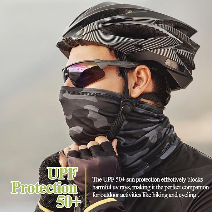SATINIOR Summer Camo Neck Gaiter UV Protection Cooling Face Mask Sun Hood - Image 5