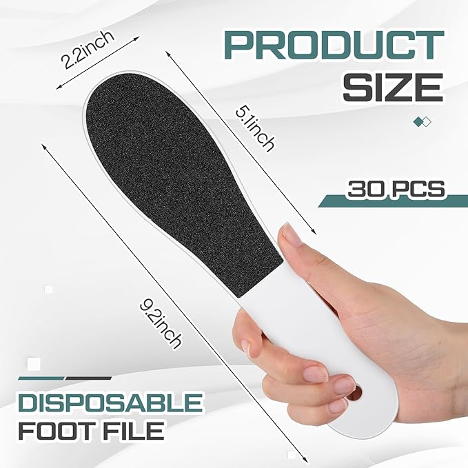 Lothee 30 Pack Foot File Foot Callus Remover Double Sided Professional - Image 2