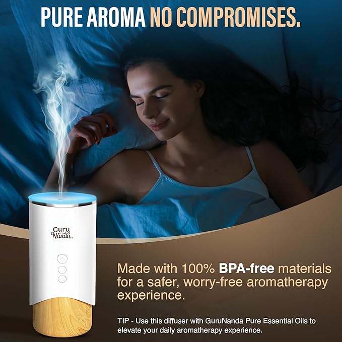 GuruNanda Calm Aura Essential Oil Diffuser, Sleek Modern Aromatherapy Diffuser - Image 8