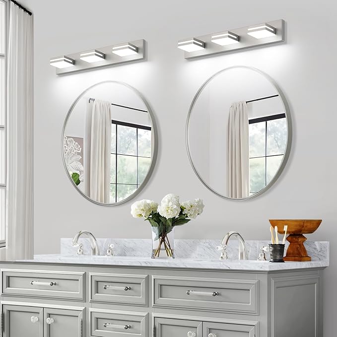 SineRise LED Modern Bathroom Vanity Light Fixtures, Brushed Nickel Modern - Image 8