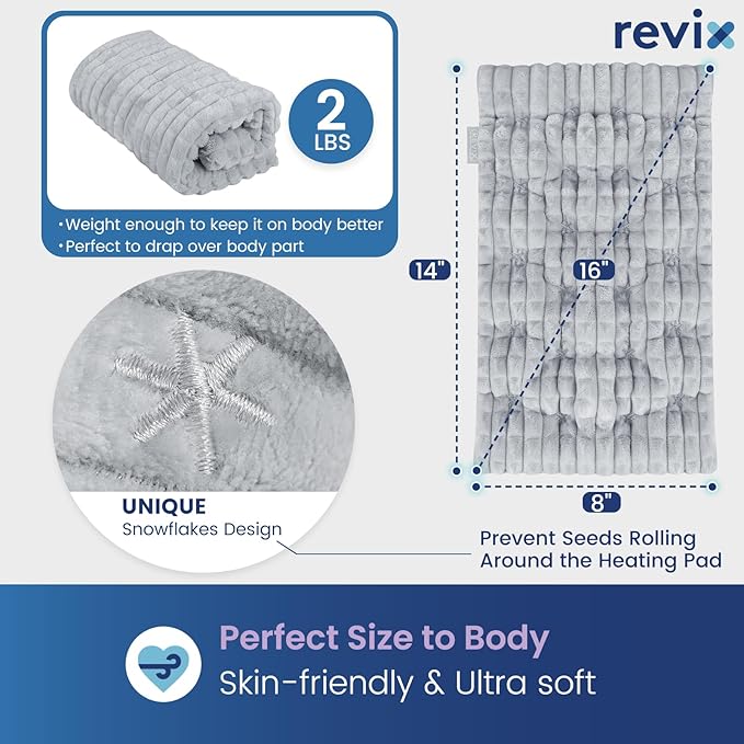 REVIX Microwave Heating Pad, 8 * 14" Flaxseeds Heating Pads Microwavable Moist - Image 3