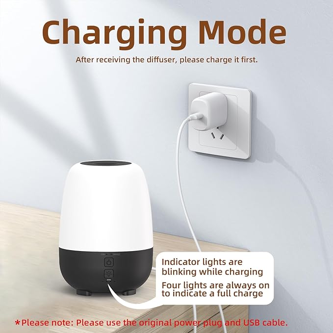 SEEDSEEL 150ML Rechargeable Battery Powered Essential Oil Diffuser, Cordless - Image 3