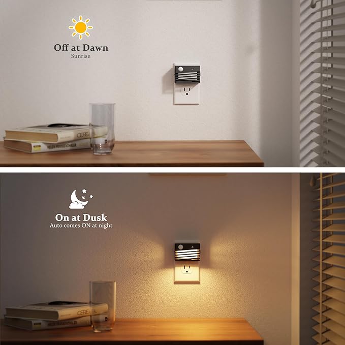 JandCase Motion Sensor Night Light, Night Lights Plug into Wall, Dusk to Dawn & - Image 3