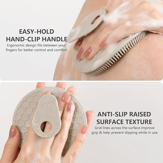 Silicone Body and Face Scrubber Set 3 Pack, BEAUTAIL Shower Bath Scrubber - Image 4