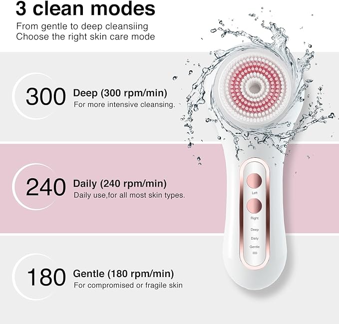 UMICKOO Electric Facial Cleansing Brush, 2-Way Rotating Face Scrubber - Image 5