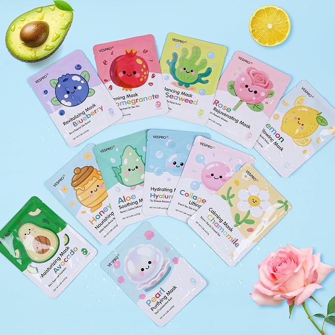 36 Pack Skincare Facial Masks, Hydrating & Moisturizing Face Masks - Image 8