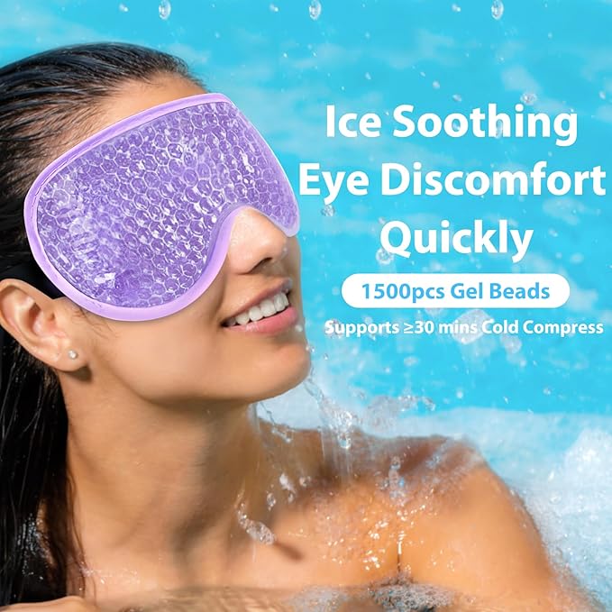 BeeVines Gel Eye Mask, 2 Pack Cooling Ice Masks - Image 5