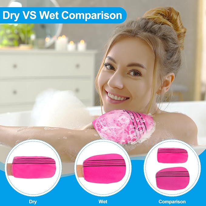Tatuo 8 Pcs Korean Exfoliating Mitt Korean Scrub Mitt Asian Exfoliating Gloves - Image 5