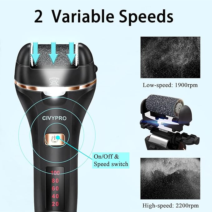 Electric Foot Callus Remover- Long Service Time, Rechargeable Electronic Foot - Image 4
