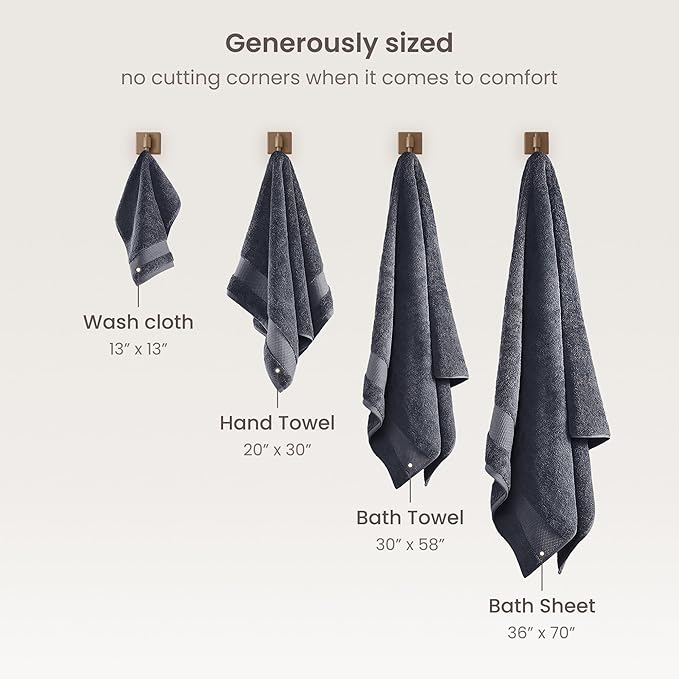 BIOWEAVES 100% Organic Cotton 700 GSM Plush 6-Piece Towel Set GOTS Certified - Image 7