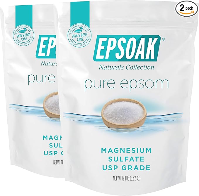 Epsoak Epsom Salt 38 lb. Magnesium Sulfate USP. Resealable Epsom Salt Bag by Epsoak