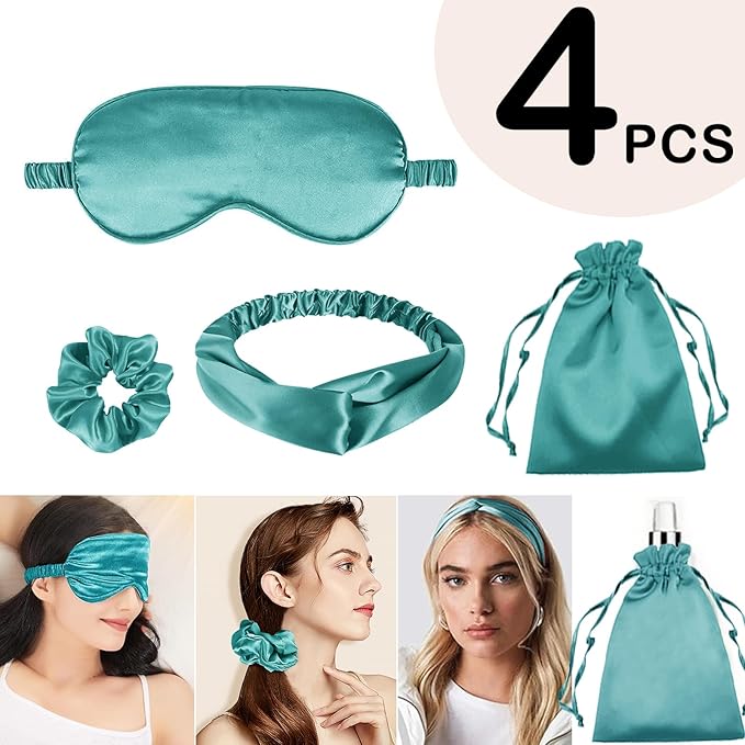 4Pcs Silk Sleep Masks Satin Eye Mask Silky Eyes Cover Blindfold Eyeshade - Image 2