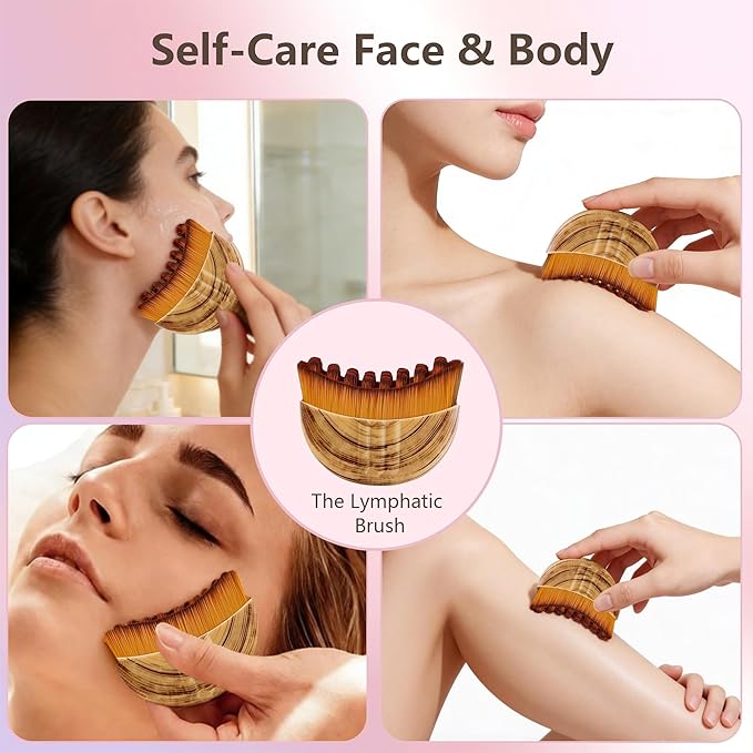 Lymphatic Contour Face Brush, Super Soft Manual Lymphatic Drainage Massager - Image 6