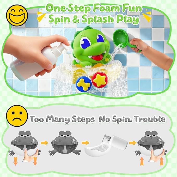 Dinosaur Baby Bath Toys for 1 2 3 Year Old Boys, Dino Bath Bubble Machine - Image 3