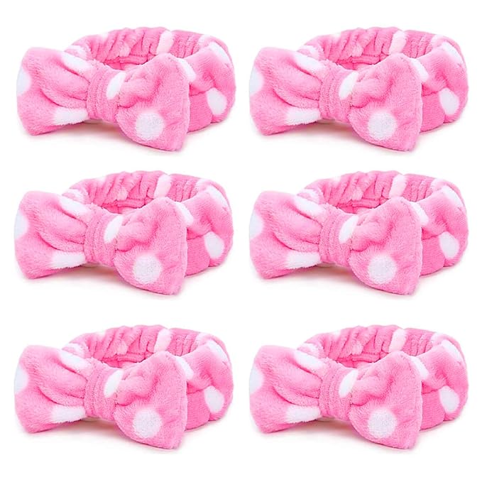 Casoty 6 Pcs Makeup Hair Headbands, Soft Coral Fleece Spa Headband by Casoty