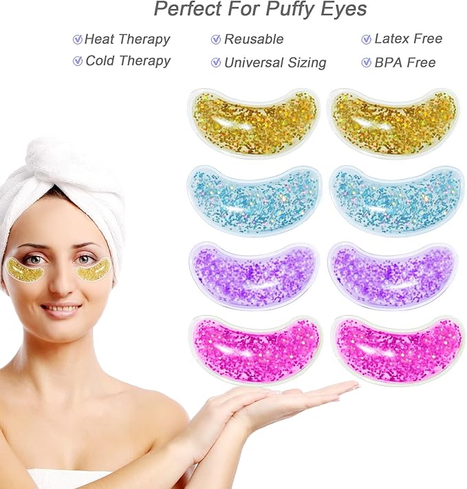 Under Eye Patches for Puffy Eyes, Reusable Ice Gel Eye Pad Cooling Eye Patch - Image 3