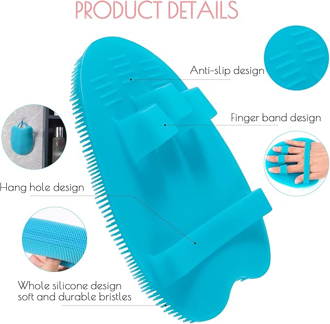 1 Pack Pure Silicone Food-Grade Body Brush Shower Cleansing Scrubber Gentle - Image 6