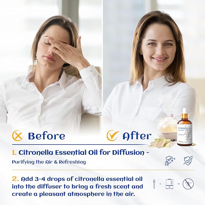 HIQILI 1 Fl Oz Citronella Essential Oil, 100% Pure Undiluted - Image 2