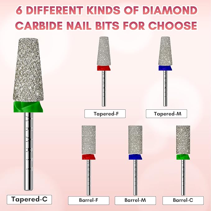 Makartt Nail Drill Bits, Tapered Barrel Carbide Diamond Sanding Bit - Image 8