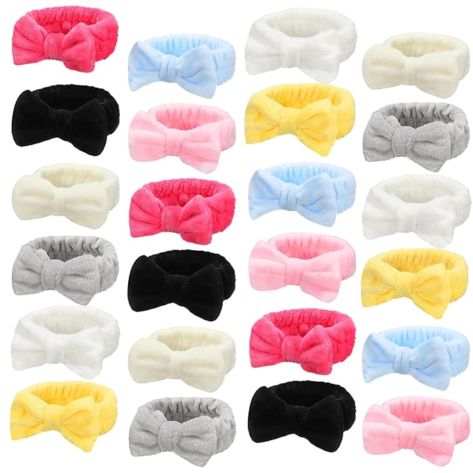 Jexine 24 Pcs Facial Spa Headband Makeup Headbands Bulk Bow Hair Head Band by Jexine